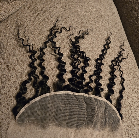 Deep Wave 13x4 Lace Frontal Closure Ear to Ear HD Lace Frontal Human Hair 16" 1B - Picture 8 of 8